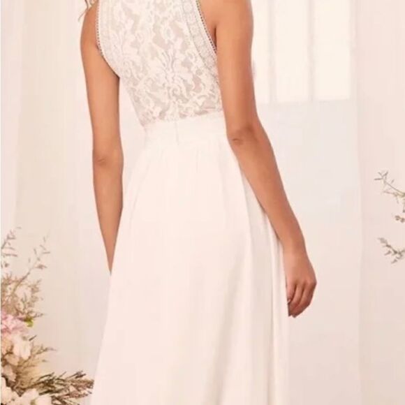 LuLu’s Forever and Always White Maxi Dress size XS NWT - Picture 2 of 16